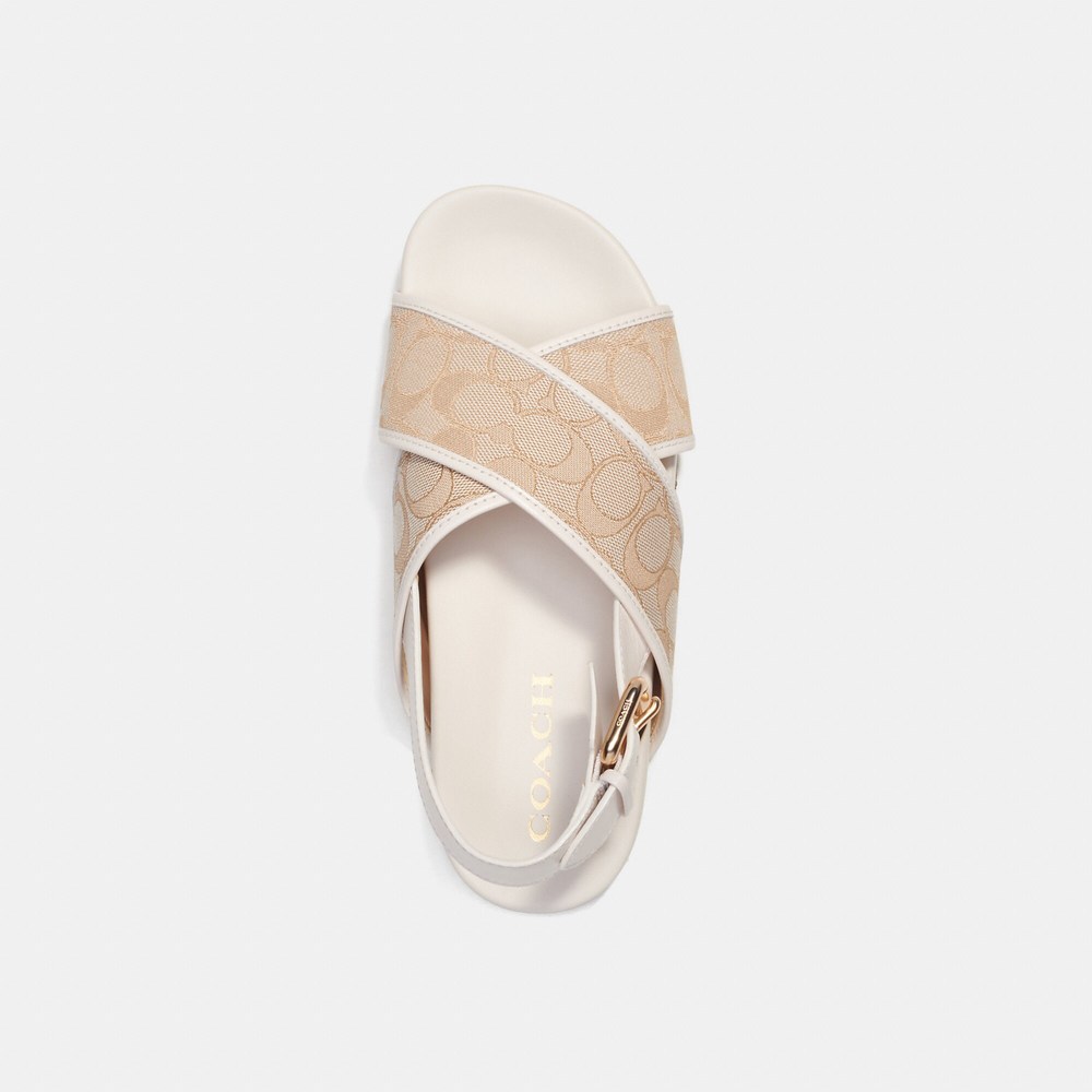 NWT Coach Outlet Adora Sandal In Signature Jacquard - Picture 2 of 6